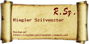 Riegler Szilveszter névjegykártya